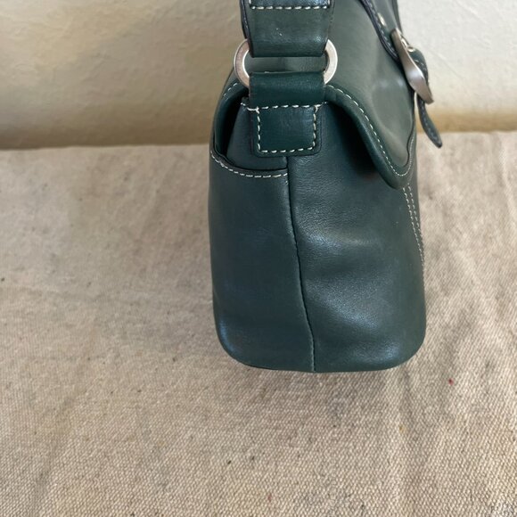 Fossil Trendy Green SoHo Style Leather Flap Front Boho Shoulder Bag - Picture 5 of 10